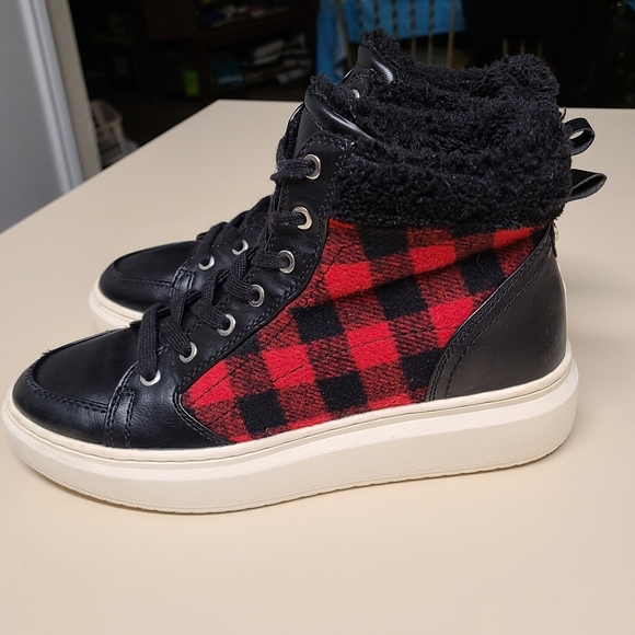 Marc Fisher Shoes - Marc Fisher Fellow Plaid Faux Fur sneaker boots size 7